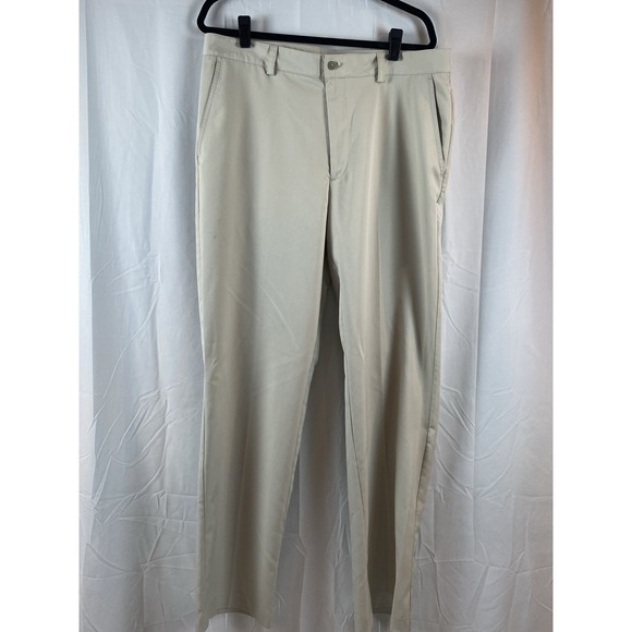 Vintage Izod Golf Men's‎ Khaki Nylon Golf Pants Measures 38W Inseam 34" - Picture 1 of 11